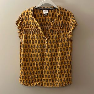 Knox Rose Yellow Print Top - XL
